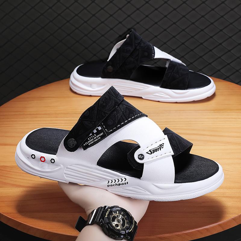 Sandales Décontractées pour Hommes Été Nouveau Respirant Semelle Souple Confort Chaussures de Plage Mode Pantoufles Double Usage Sandales à Semelle Épaisse Antidérapantes