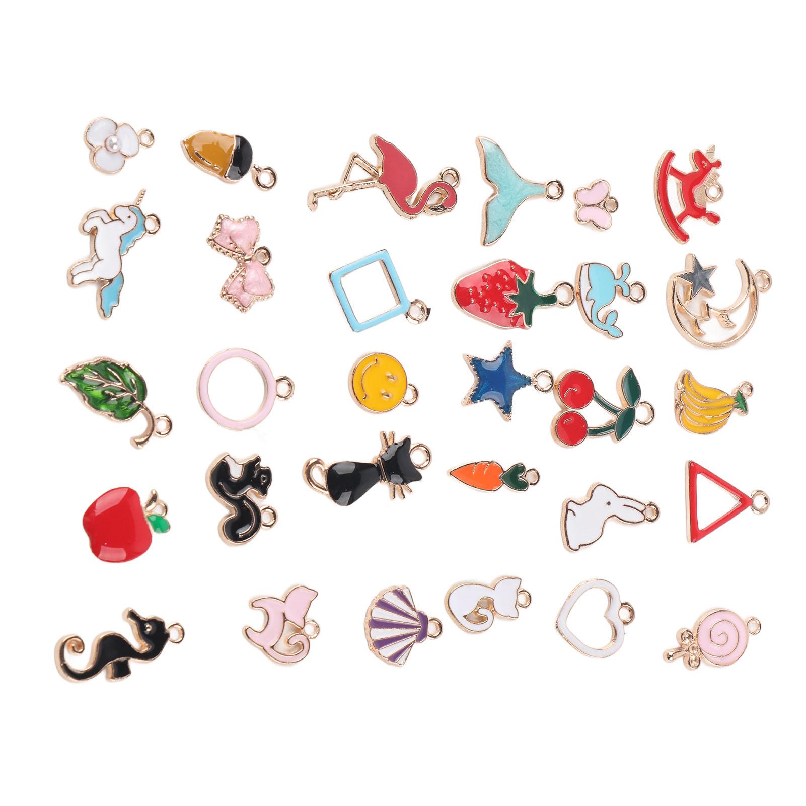 

DIY Pendants Accessories Alloy Colorful Oil Drip Handcrafted Bracelet Materials(30pcs styles)