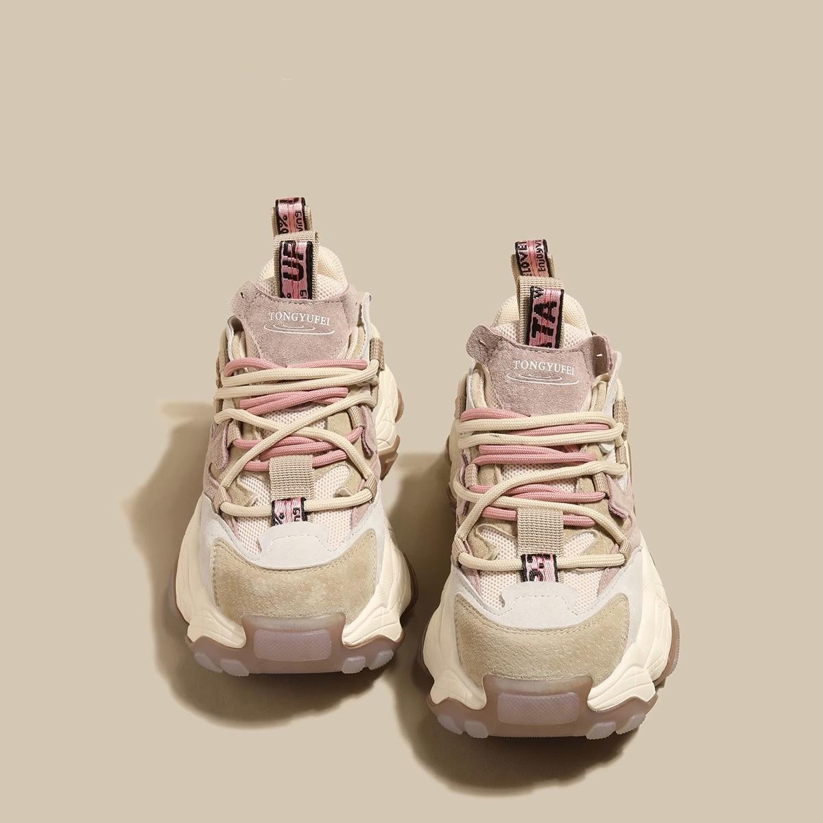 

Gu Yunshu European 6CM dad shoes женская нишевая обувь весна и осень 2025 новые туфли женская повседневная спортивная обувь на платформе женская 35