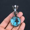 Blue Turquoise Pendant, 999 Copper Wire Wrapped Pendant Handmade Gemstone Jewelry, Gifts For Wife Brand New Pendant
