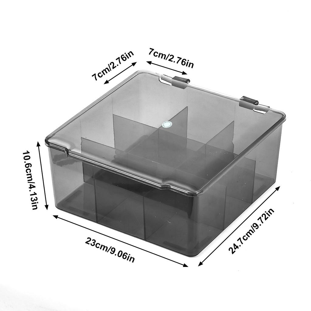 Transparent nail polish storage box-flip top type, suitable for lipstick, perfume, essence,  9-cell large capacity jewelry box