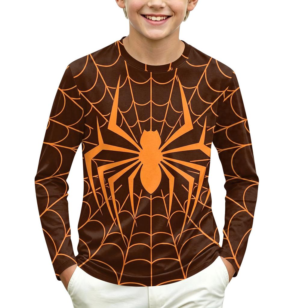 Kids Long Sleeve Neck T-Shirt Graphic Print Casual Everyday Top