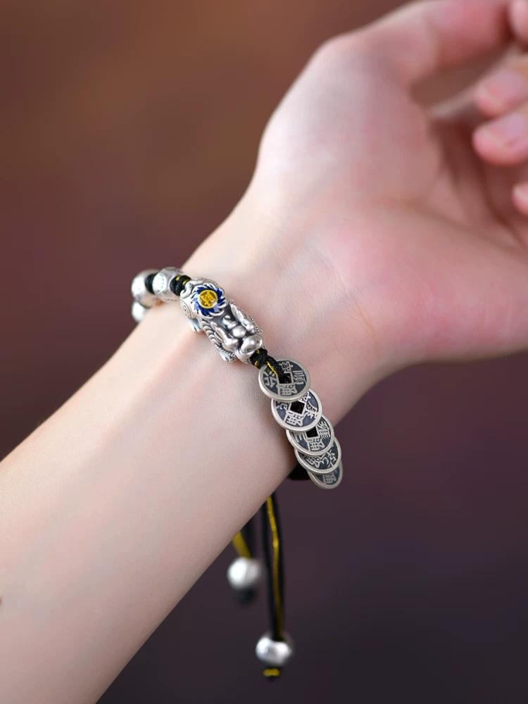 New Five Emperors Money Pixiu Bracelet Men's and Women's Fashion Versatile Handwoven Bracelet Bracelet Gift