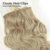 Light Blonde Long Wavy Clip On Hair Extension Synthetic Fiber Natural Wavy 4 Pieces Daily Wear Invisible Hairpiece KTB