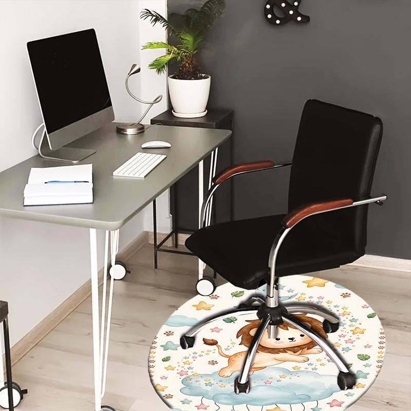 

1PC Lion Cloud Non-Slip Floor Round carpet, Office, family, bedroom, Large Area Rug Indoor Rugs, Durable Polyester-L0393 80cm by 80cm