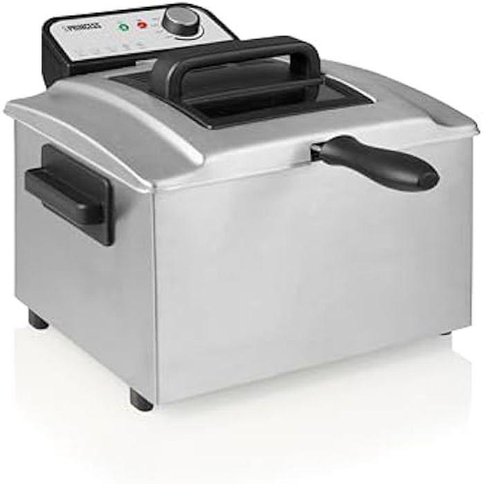 Friteuse - PRINCESS - Modèle 5L - 3270W - Technologie Cool Zone - Acier inoxydable argento