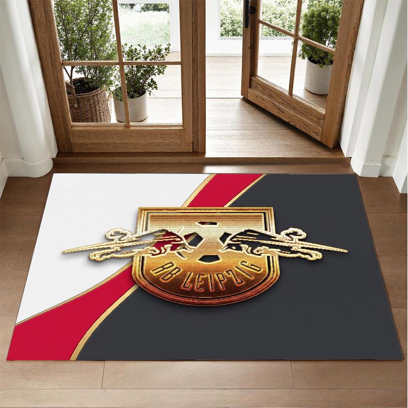 RB Leipzig Football Design Crystal Velvet Rug Soft Decorative Mat for Bedroom Entrance
