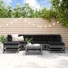 Garden Set - Maison Exclusive - 7 Pcs - Solid Pine Wood - Grey Cushions
