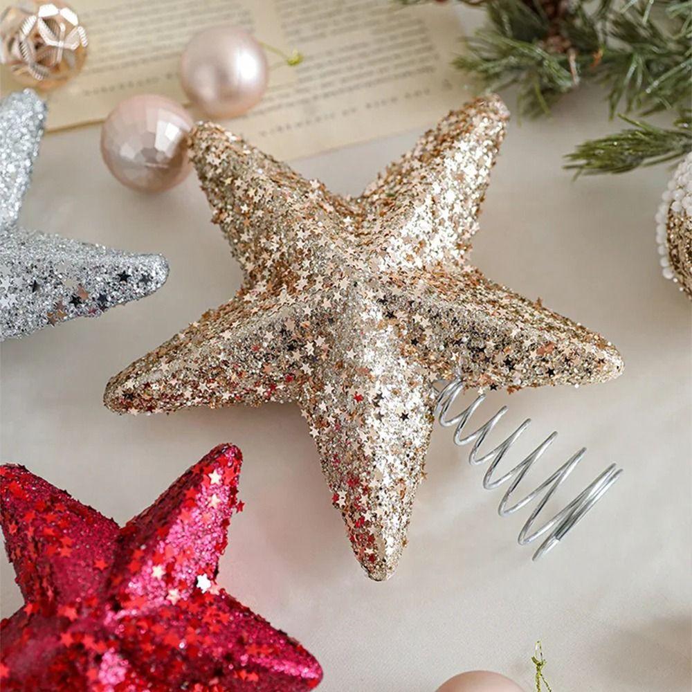 Unique Christmas Tree Topper Decoration Shiny Xmas Tree Ornament New Year Party