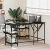 L Shaped Desk Black Oak Effect 139 x 139 x 75 cm
