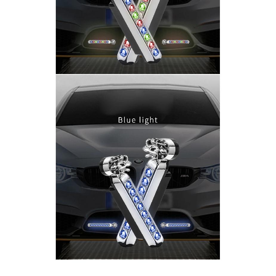 2 pezzi Auto ad Energia Eolica Luce Diurna a LED Illuminazione Ausiliaria Lampada a Ventola Rotante Fari Diurni per Automobili Decorativi