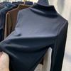 Develvet Half Turtleneck Warm Undercoat Female Autumn and Winter Outside To Wear A Student Blouse Long Sleeve T-shirt Women's Wear