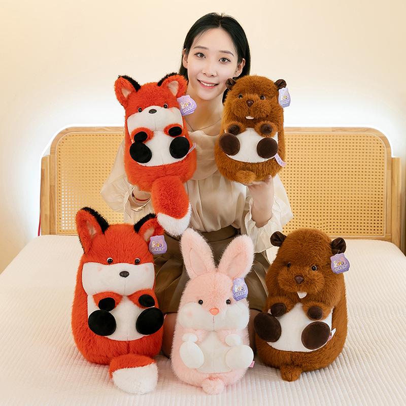 Cute and Cute Fox Marmot Rabbit Doll Sleeping Pillow Plush Toy Doll Gift for Best Friend