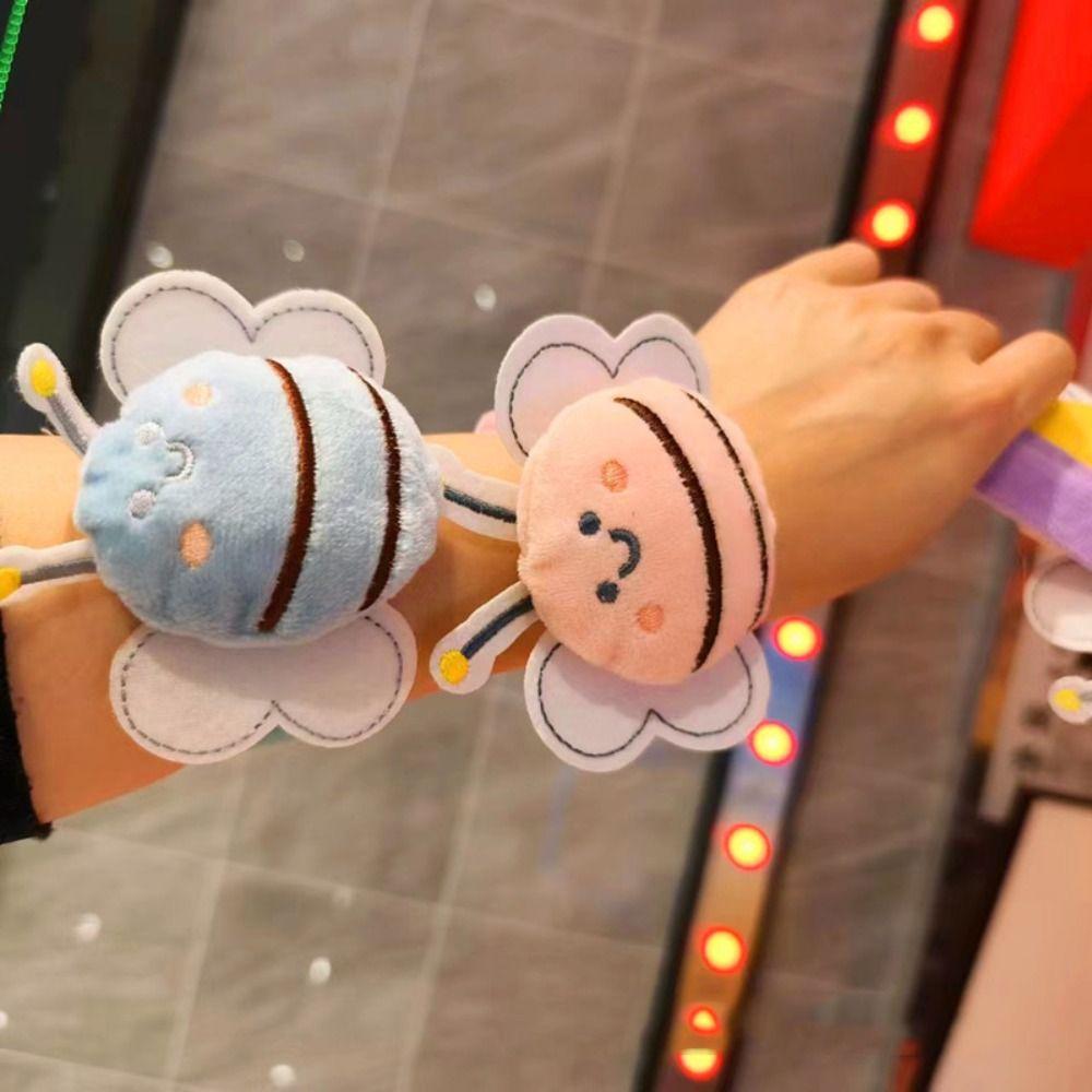 with Clap Circle Stuffed Huggers Slap Toy Hand Ring Bee Plush Wrist Band Birthday Gift
