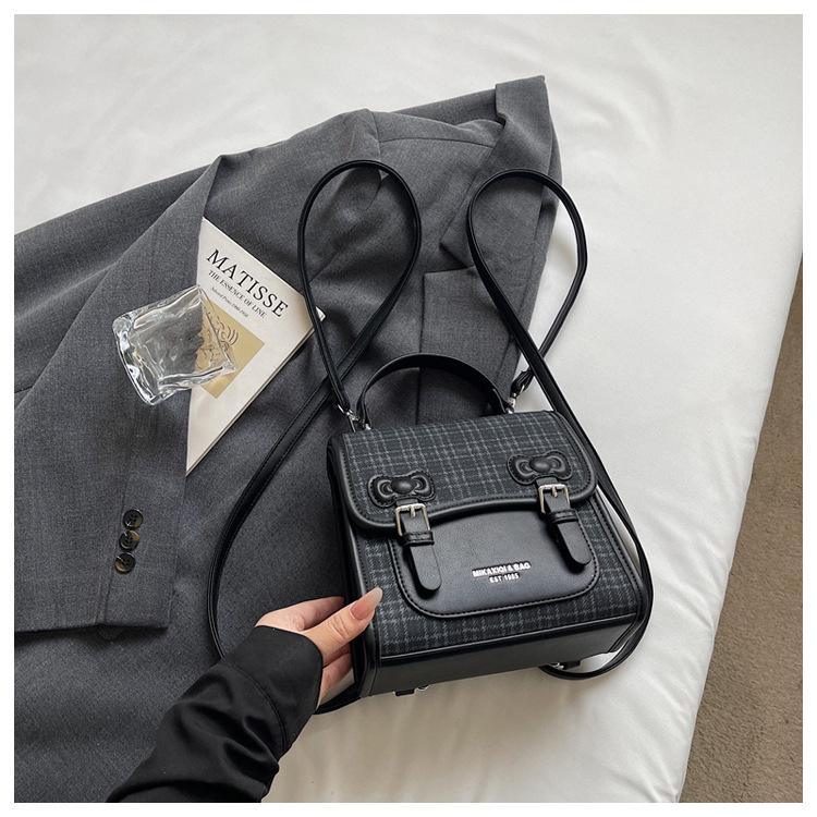 Schoolbag College Style Plaid Backpack 1011 New Fashion Niche Casual Multifunctional Backpack Versatile Shoulder Crossbody Bag