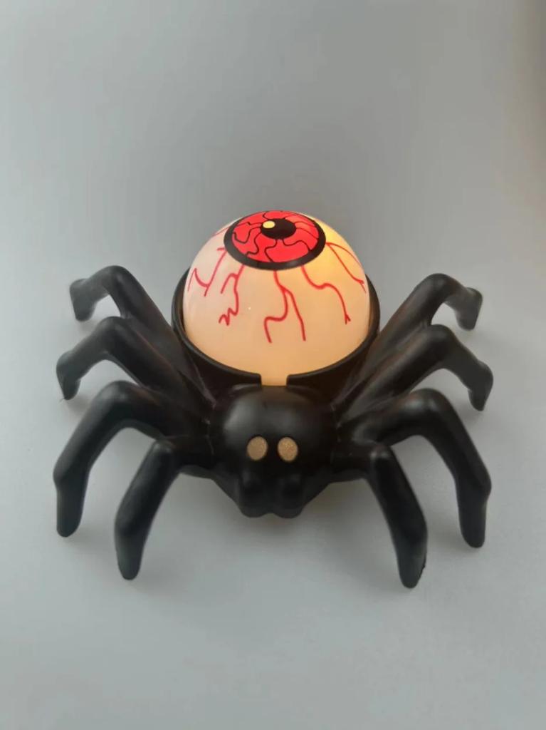 3/12/24Pcs Halloween Spider Night Light LED Horror Spider Light Spider Back Eye-popping Candle Lamp Party Decoration Props