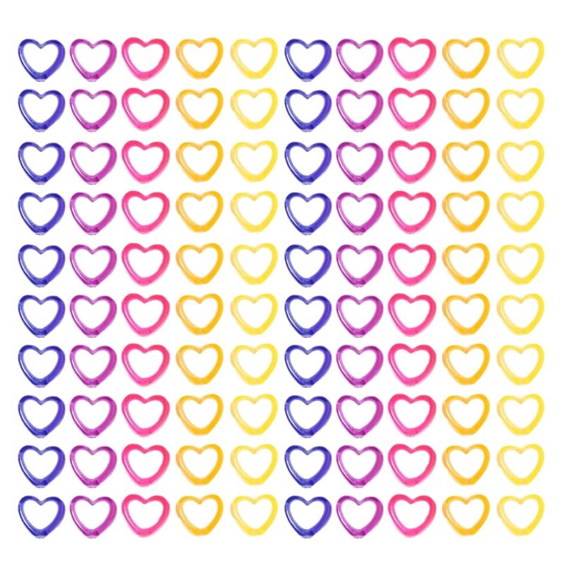 Pack of 100 Waterproof Loose Spacer Bead Acrylic Heart/Flower/Butterfly Shaped Beads Creative Jewelry Accessories