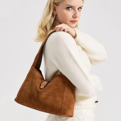 Women's Bag New Suede Split Leather Luxury Designer Shoulder Bag High Quality Cowhide Women Bags Fashi Female Handbag