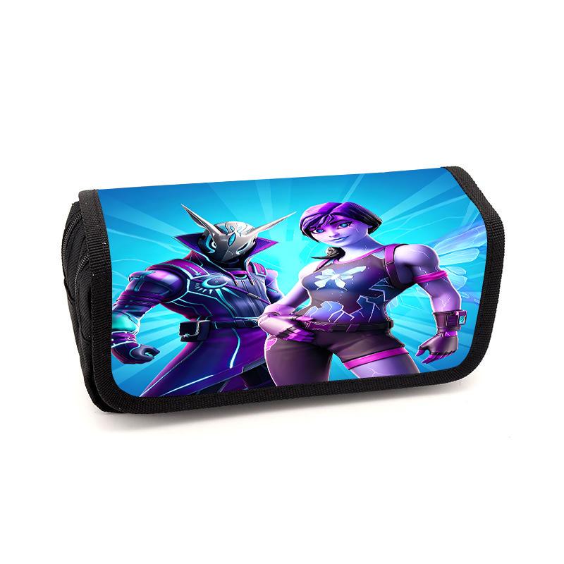 Fortnite Cartoon Lightweight Flip Top Pencil Pouch, Unisex Kids Aged 6-14 Light Portable Student Stationery Storage Case