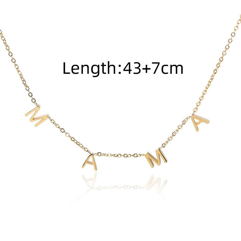 Gold Plated MAMA Letter Pendant Minimalist Women Chain Necklace 1pcs золотой