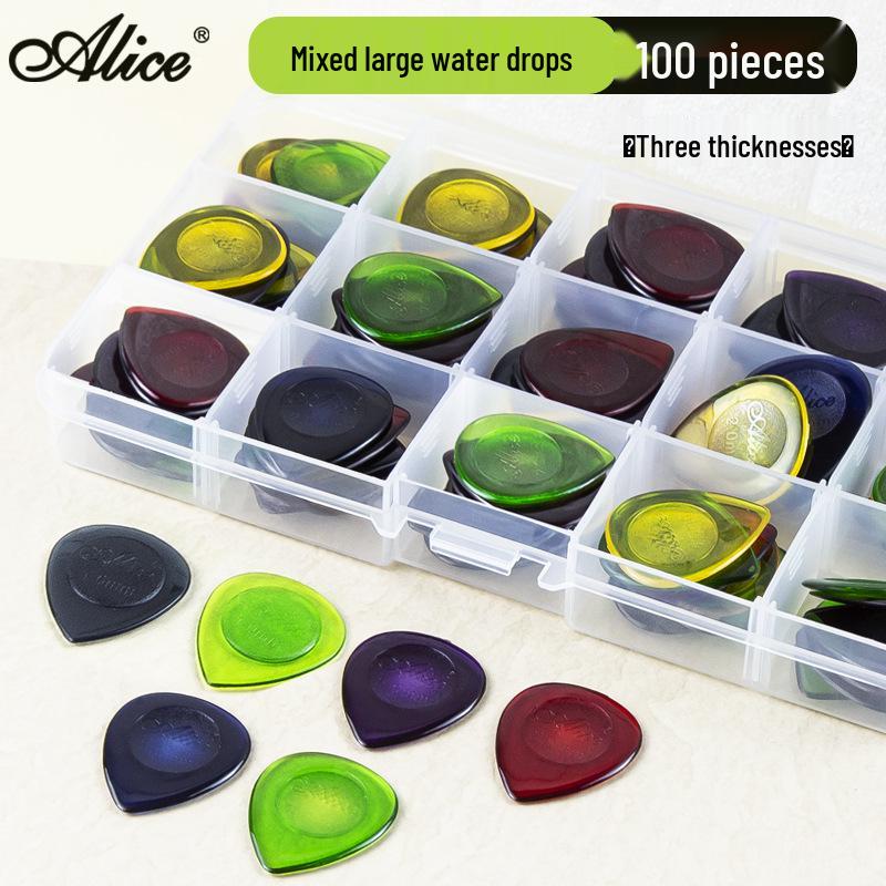 Alice Transparent Water Drop Bass Guitar Pick - Optional Thickness: 1.0mm, 2.0mm, 3.0mm