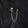 Nieuwe Metalen Roos Bloem Broche Strass Kwast Ketting Reversspelden voor Mannen en Vrouwen Trendy Sieraden Pak Hemd Badge Accessoires