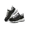 Skechers D'Lites Sparkling Rain Leather Trendy Abrasion Resistant Low Top Chunky Sneakers Women's Black White 149060-BKLB