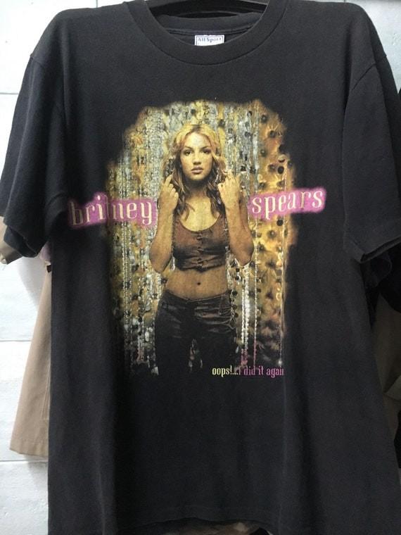 Britney Spears Vintage Tour 2000 Maglietta Nera Unisex Stampa Riproduzione S-5XL WA2737