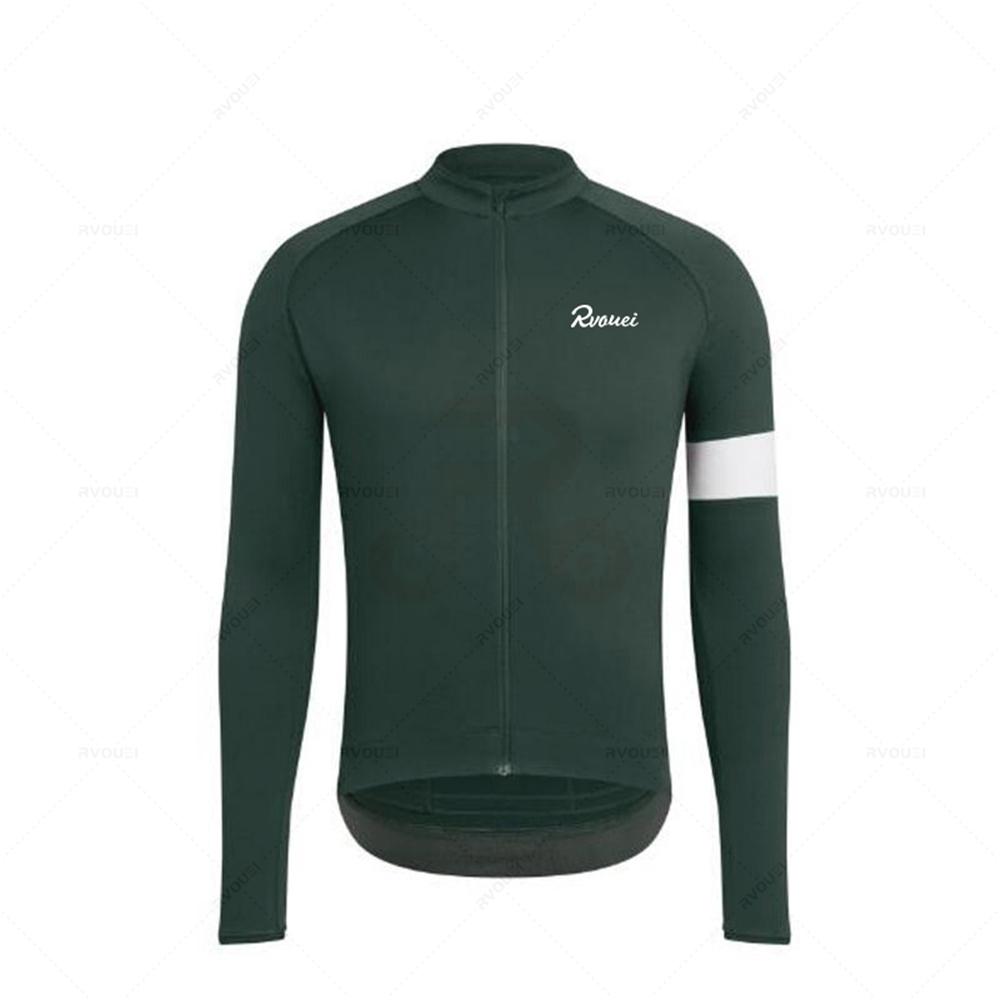 New Rvouei Profession Team Spring Long Sleeve Cycling Jersey Set Men Bicycle Clothes MTB Bike Jersey Bib Pants Kit Ropa Ciclismo