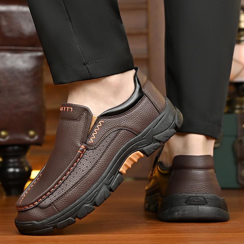 Autumn New Casual Business Shoes Men Soft Bottom Non-slip Lightweight Breathable Middle-aged and Elderly Shoe