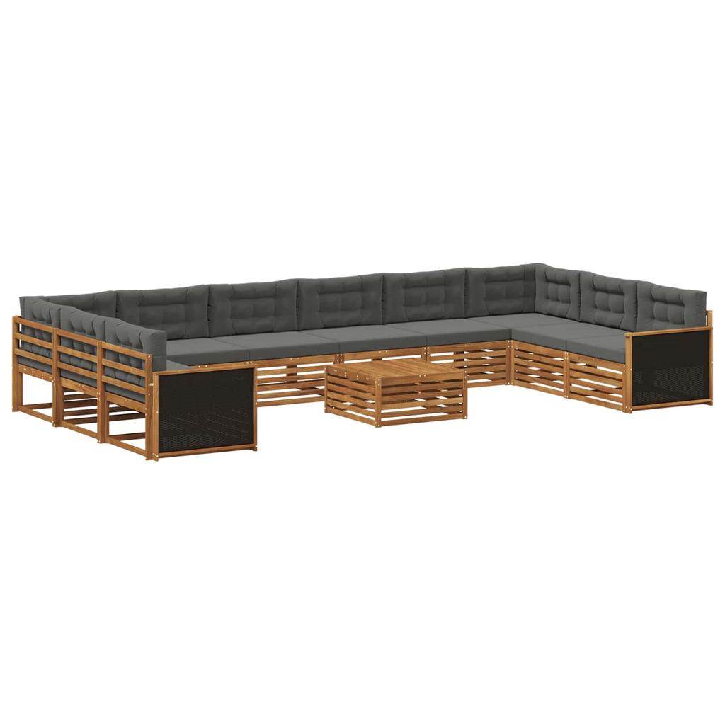 Outdoor Sofa Set with Cushions 11 pcs Solid Acacia Wood