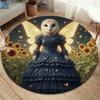 SunflowerFairy Round Area Rug,Carpet Rug for Living Room Bedroom Sofa Playroom Decor,Non Slip Floor Mat