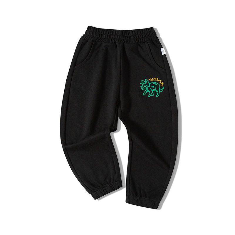 Children's Clothing Spring and Autumn Boys' Dinosaur Jogger Pants Sports Pants Children's Casual Trousers Boys' Mid-Waist Pure Color Sweatpants