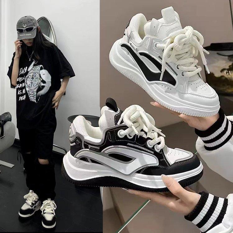 Zhao Ruth Xiaobai Shoes Women's 2025 New Versatile Casual Platform Dad Shoes Women's Skateboard Single Shoes Breadboard Shoes Women
