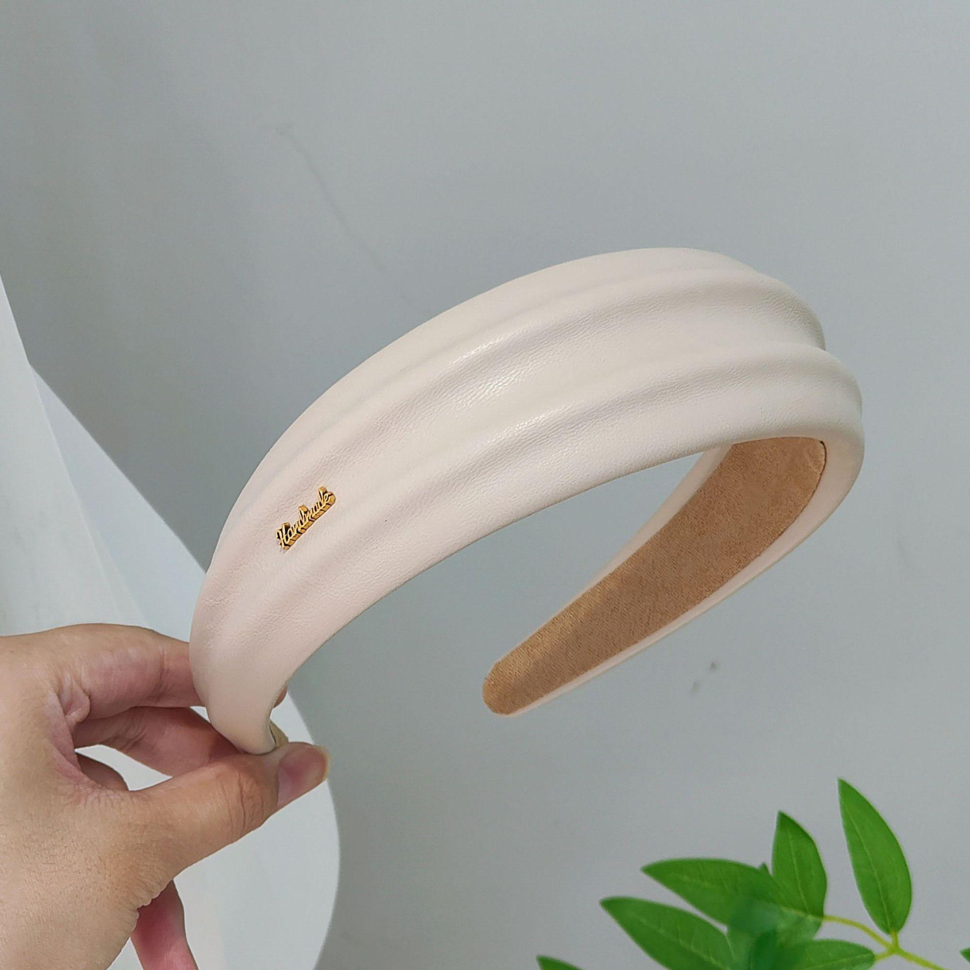 

Женская черная кожаная повязка на голову 2025 - Простой, элегантный аксессуар для волос на каждый день белый