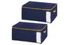 Towa Sangyo Futon Storage, Navy, Medium, Compact and Easy Storage, Alpha Down Comforter, Set of 2