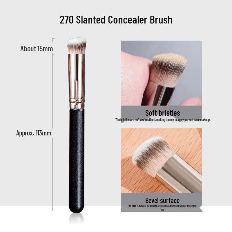 

270 Кисть для консилера: Круглая кисть для стипплинга для носогубных складок, темных кругов, носослезных борозд и нанесения тональной основы