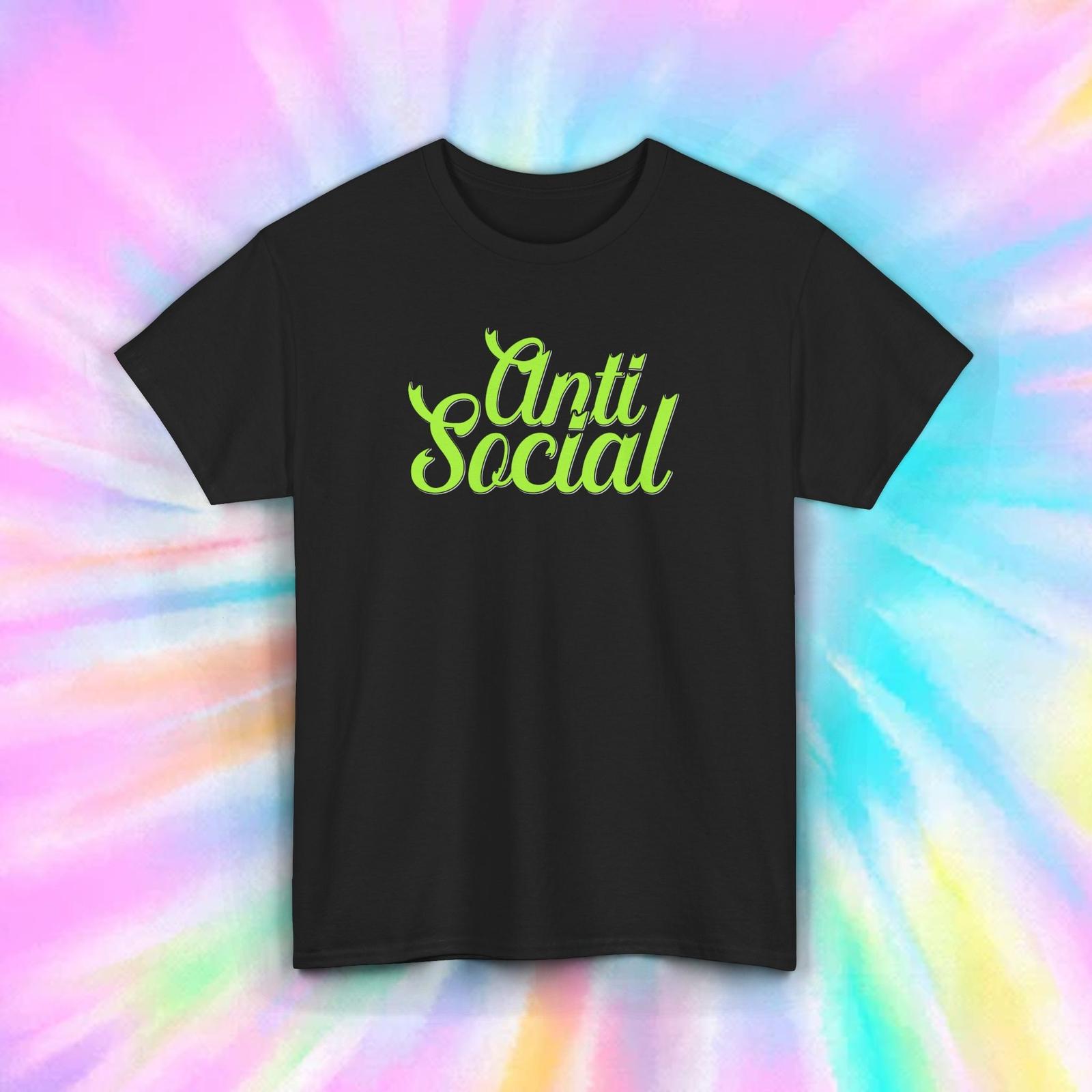Anti Social T-Shirt Mens Womens Tees Top | Funny Introvert Quote Graphic Tee S-5XL XL