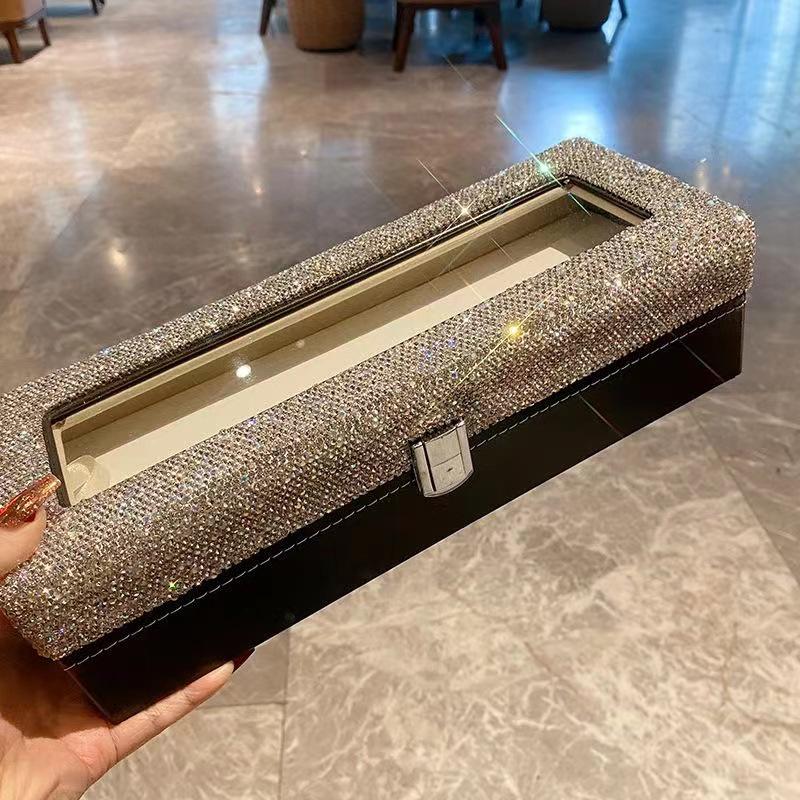 

Роскошная шкатулка-органайзер для часов и ювелирных изделий, инкрустированная бриллиантами