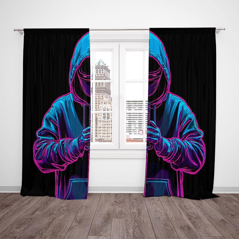 Social Gamer- Printed Curtains - Living Room, Study Private Curtains Curtains, Curtains for Living Room, Curtains Bedroom,