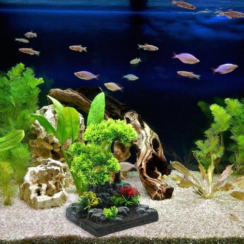 Fishtank Artificial Plant Landscape Fish Tanks Decorations for Aquariums Terrarium Shrimp Tree Ornaments Habitat