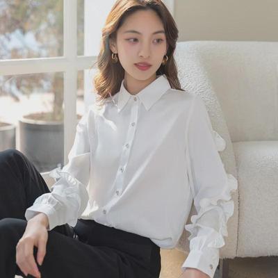 Nouvelle Chemise Longue Unie Polyvalente pour Femme, Coupe Ajustée, pour le Printemps et l'Automne