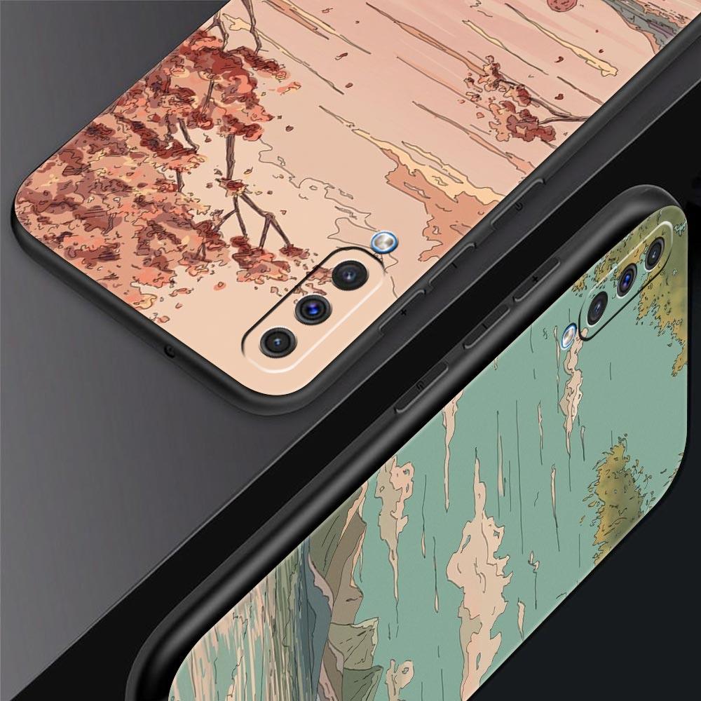 INS Korean Sunset Scenery Case For Samsung A12 A14 A32 A50 A70 A20E A20S A10 A10S A22 A30 A40 A34 A54 A42 A52 5G A02S A04s Cover