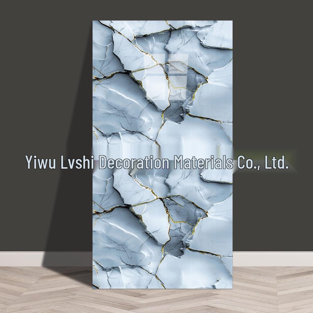 Waterproof Marble Imitation Tile Wall Sticker for Kitchen Renovation - Oil & Moisture Resistant, Self-Adhesive Decor.