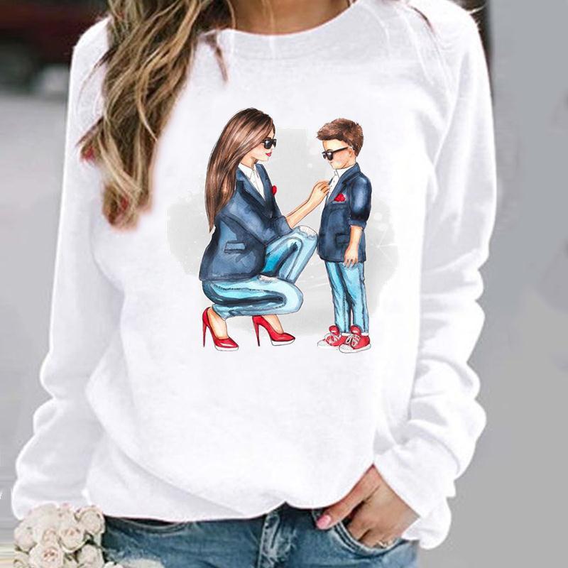 Women's Round Neck Pullover Hoodie for Spring, Autumn, and Winter