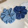 16cm Vintage Retro Denim Blue Scrunchies Women Hair Rope Tie Elastic Hair Band Chic Girls Hairties Hair Accessories
