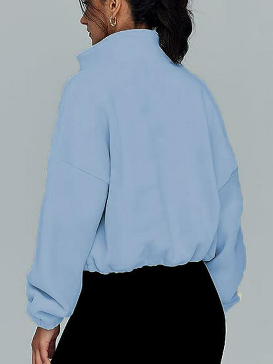 2025 European & American Women's Fleece-Lined Stand-Up Collar Sports Jacket