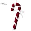 Holiday Party Supplies Velvet Christmas Candy Cane Ornament, Fabric Decoration with Hanging Ornaments Bow, Xmas Tree Decor Pendant for Soft