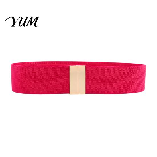 High Quality Elastic Belt Wide Waist Belt, Adjustable Stretchy with Metal Comfortable Stretch Square Buckle, Stylish Slimming Waistband for