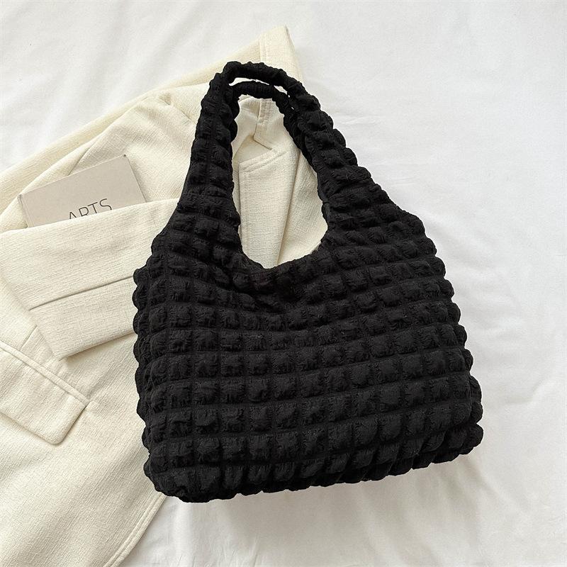 

Trend fashion shoulder bag 2024 new bag women s personality niche tote bag large capacity retro handbag чёрный